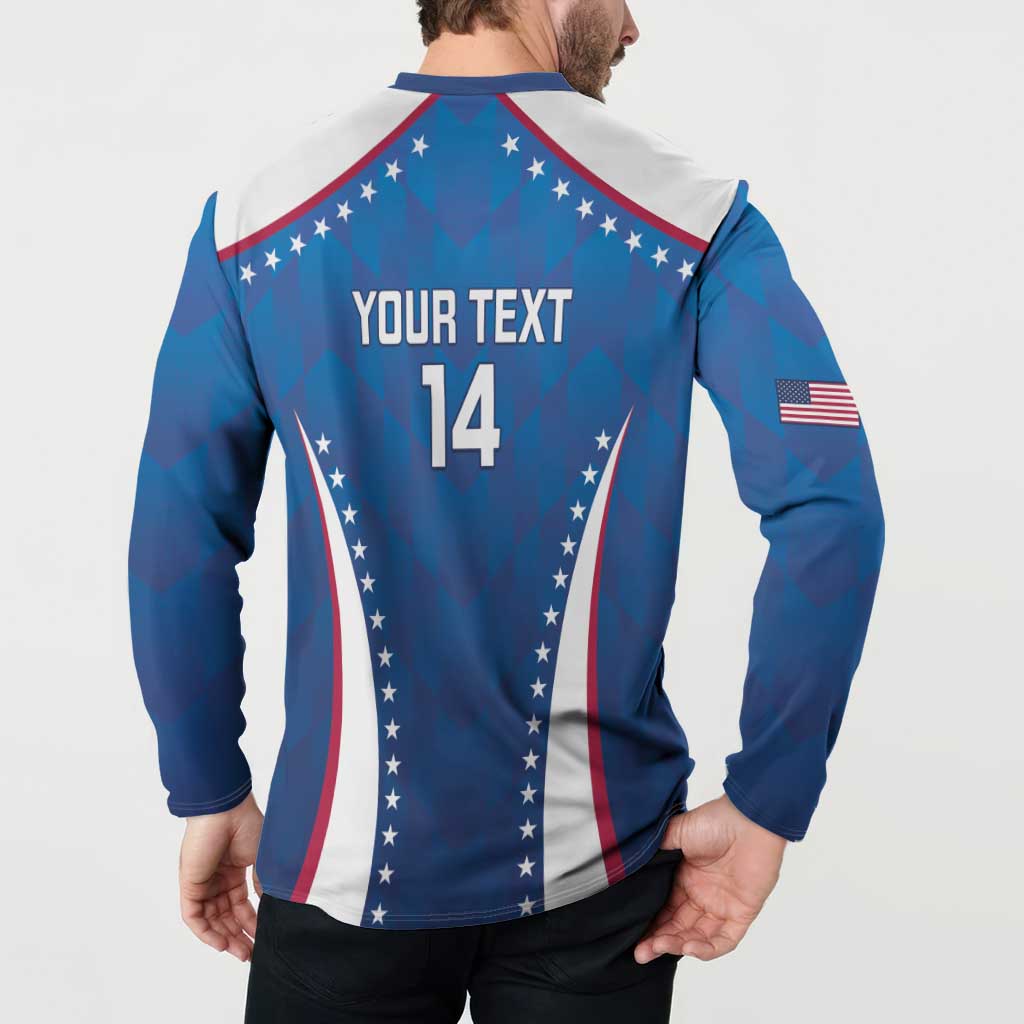 Custom USA 2025 Volleyball Button Sweatshirt Sporty Style