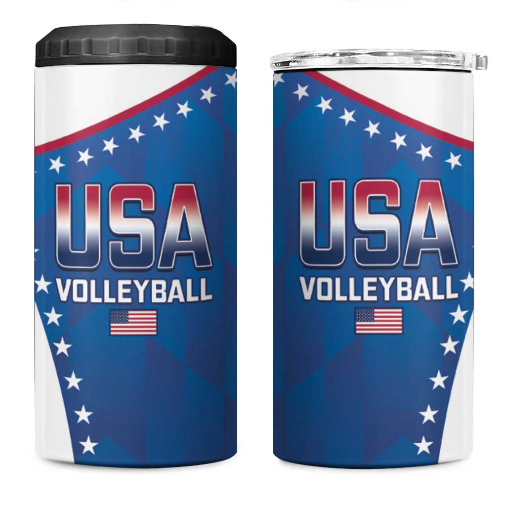 Custom USA 2025 Volleyball 4 in 1 Can Cooler Tumbler Sporty Style