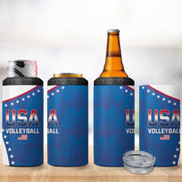 Custom USA 2025 Volleyball 4 in 1 Can Cooler Tumbler Sporty Style