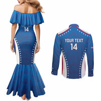Custom USA 2025 Volleyball Couples Matching Mermaid Dress and Long Sleeve Button Shirt Sporty Style