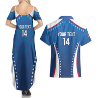 Custom USA 2025 Volleyball Couples Matching Summer Maxi Dress and Hawaiian Shirt Sporty Style