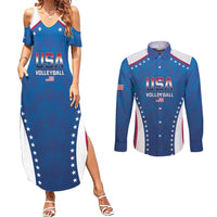 Custom USA 2025 Volleyball Couples Matching Summer Maxi Dress and Long Sleeve Button Shirt Sporty Style
