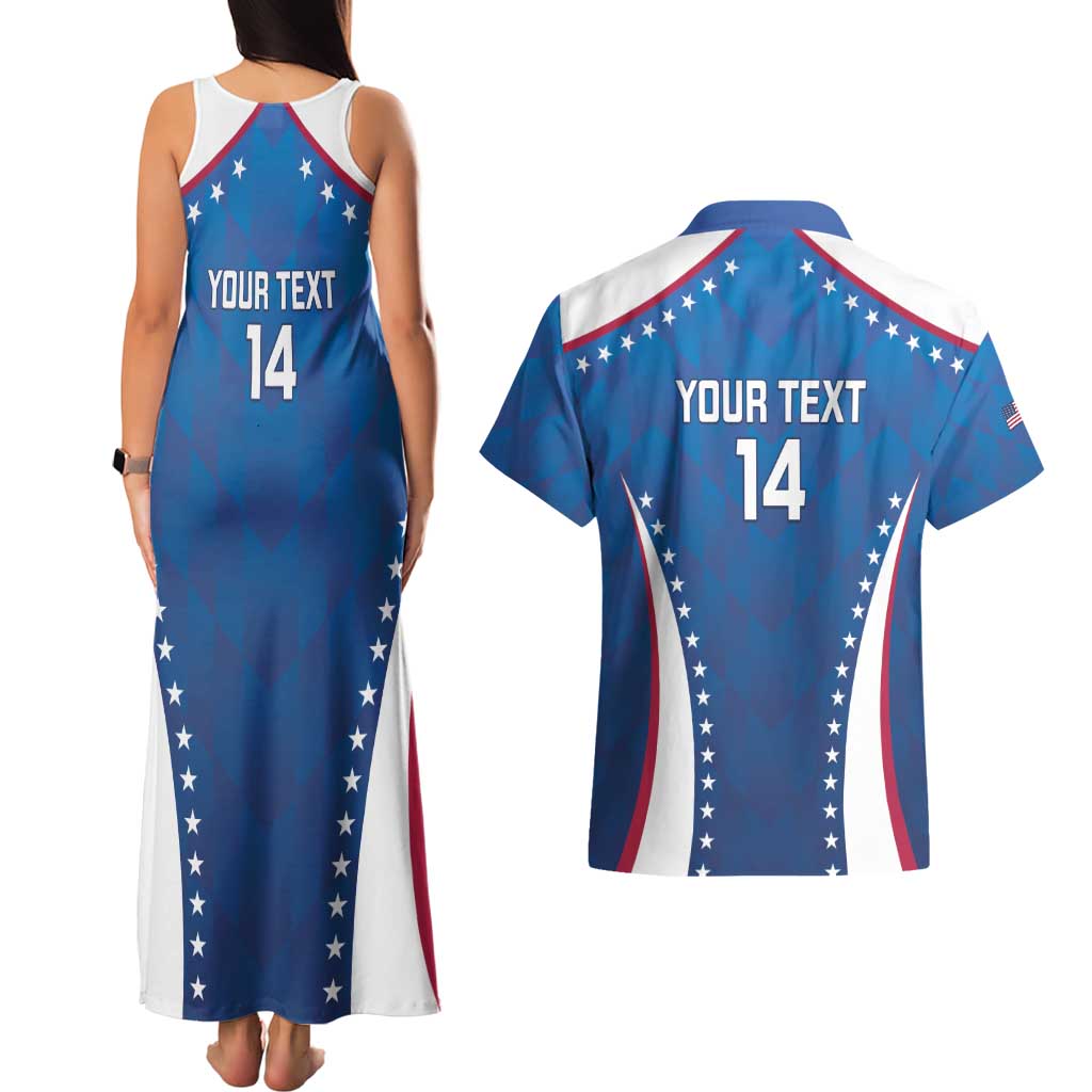 Custom USA 2025 Volleyball Couples Matching Tank Maxi Dress and Hawaiian Shirt Sporty Style