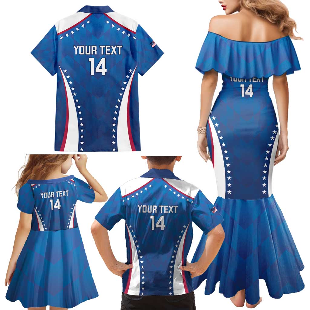 Custom USA 2025 Volleyball Family Matching Mermaid Dress and Hawaiian Shirt Sporty Style