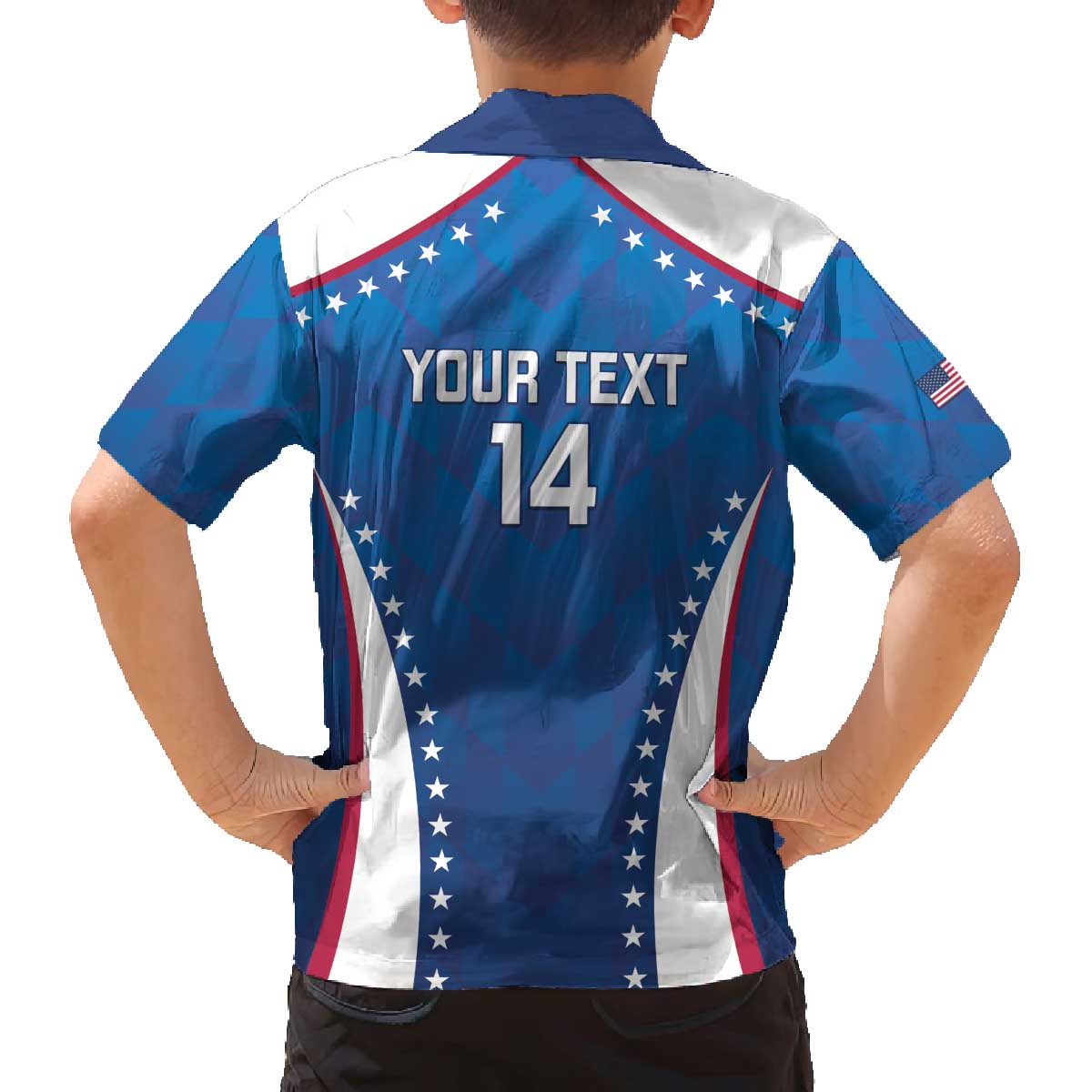Custom USA 2025 Volleyball Family Matching Off The Shoulder Long Sleeve Dress and Hawaiian Shirt Sporty Style