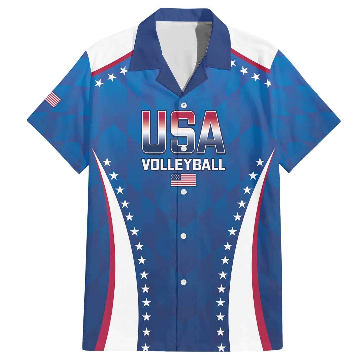 Custom USA 2025 Volleyball Family Matching Off The Shoulder Long Sleeve Dress and Hawaiian Shirt Sporty Style
