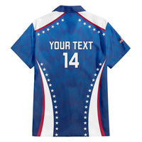 Custom USA 2025 Volleyball Family Matching Off The Shoulder Long Sleeve Dress and Hawaiian Shirt Sporty Style