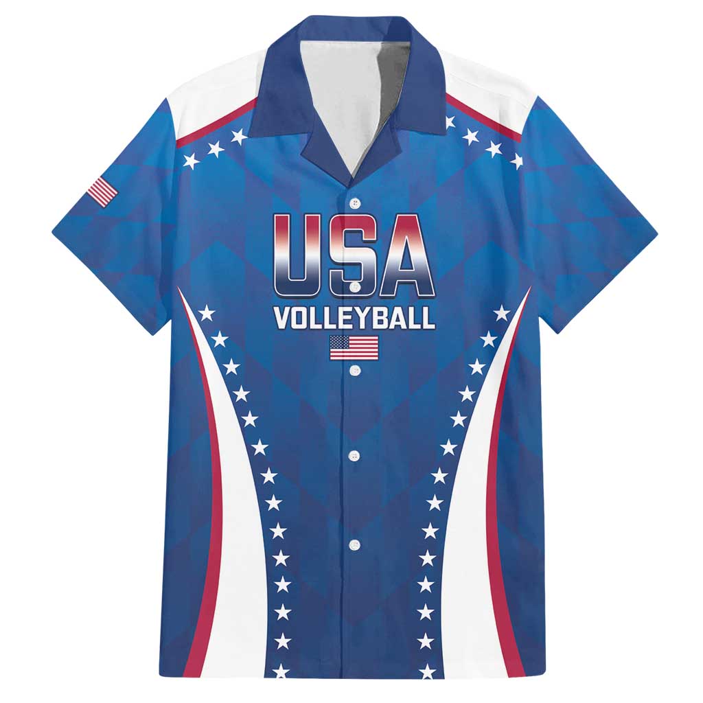 Custom USA 2025 Volleyball Family Matching Puletasi and Hawaiian Shirt Sporty Style