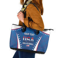 Custom USA 2025 Volleyball Leather Tote Bag Sporty Style