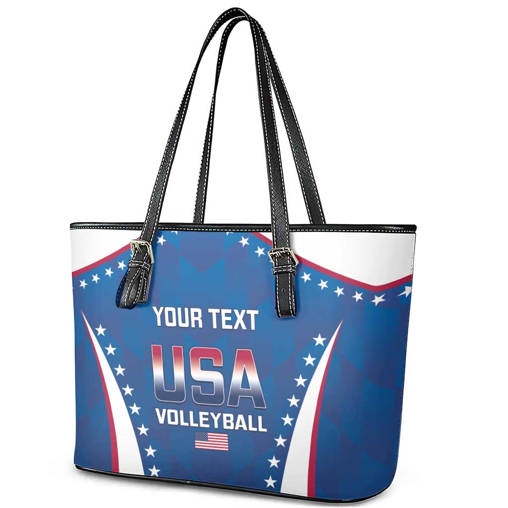Custom USA 2025 Volleyball Leather Tote Bag Sporty Style