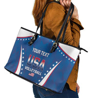 Custom USA 2025 Volleyball Leather Tote Bag Sporty Style