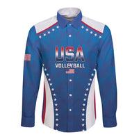 Custom USA 2025 Volleyball Long Sleeve Button Shirt Sporty Style