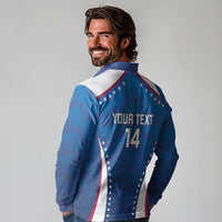 Custom USA 2025 Volleyball Long Sleeve Polo Shirt Sporty Style