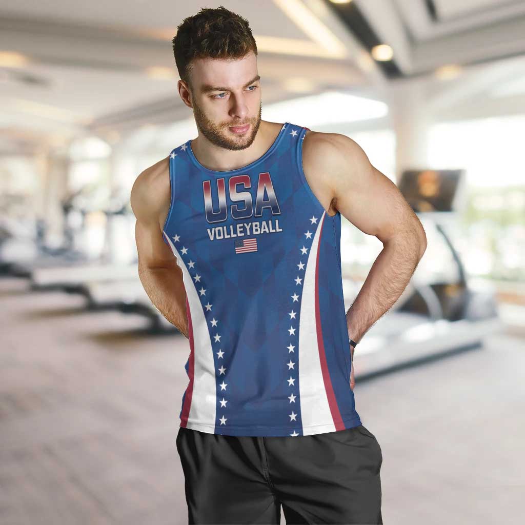 Custom USA 2025 Volleyball Men Tank Top Sporty Style