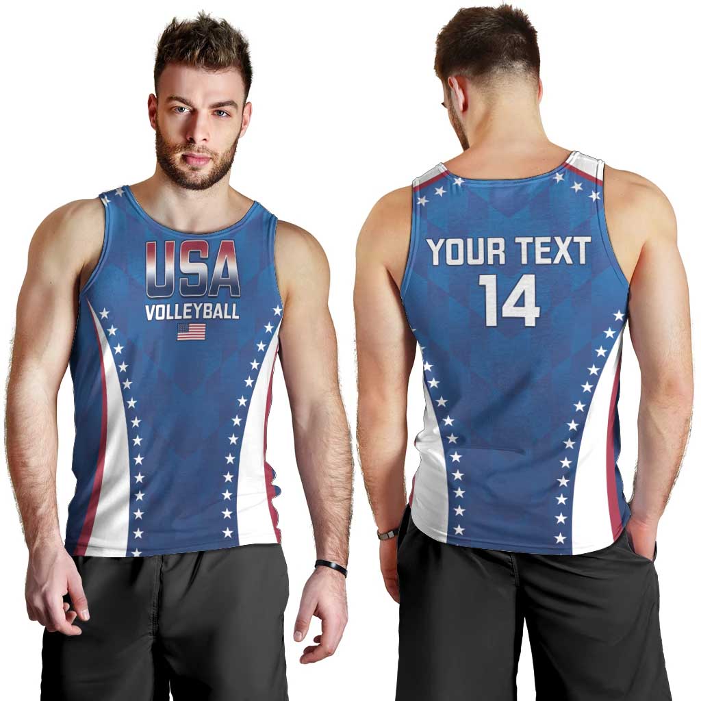 Custom USA 2025 Volleyball Men Tank Top Sporty Style