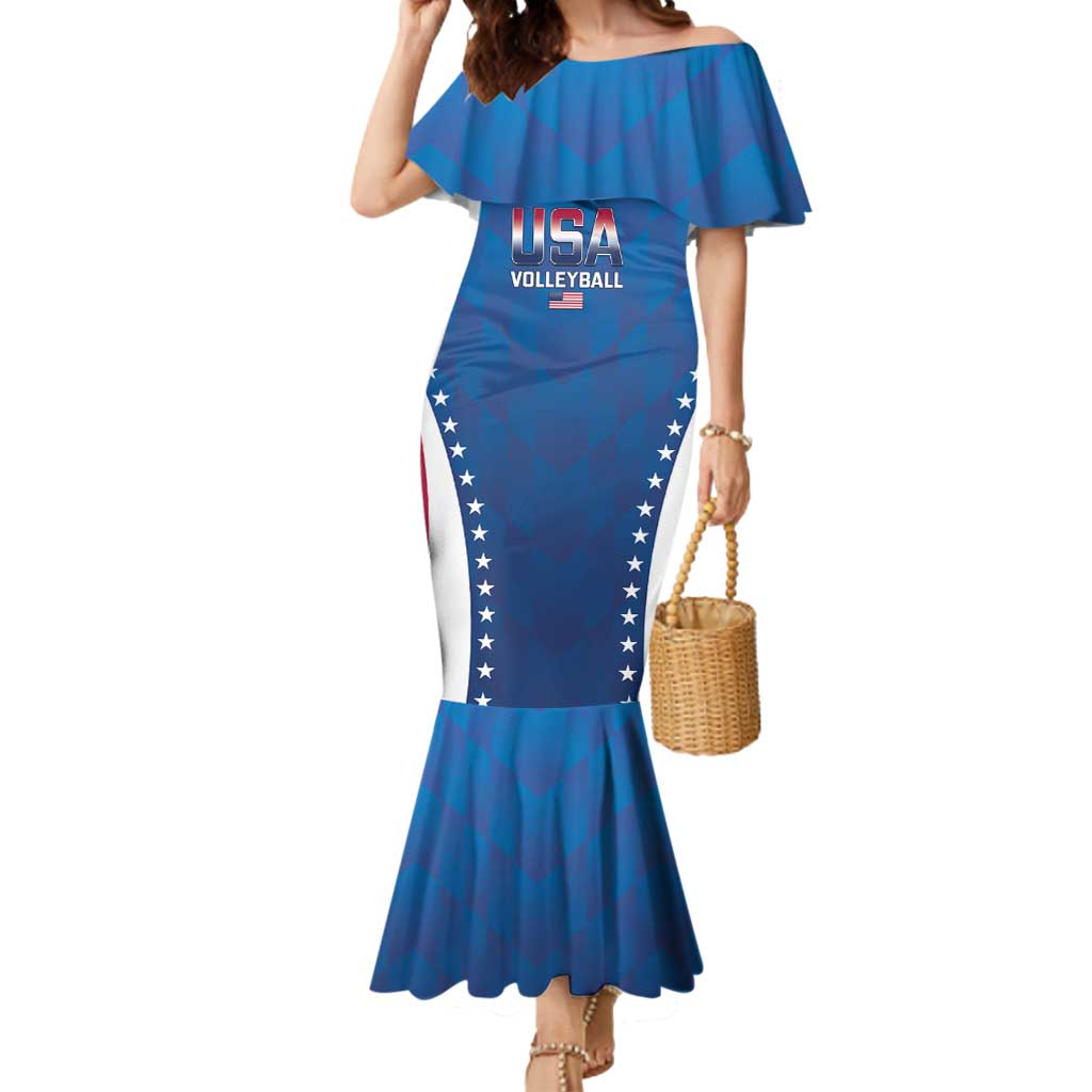 Custom USA 2025 Volleyball Mermaid Dress Sporty Style