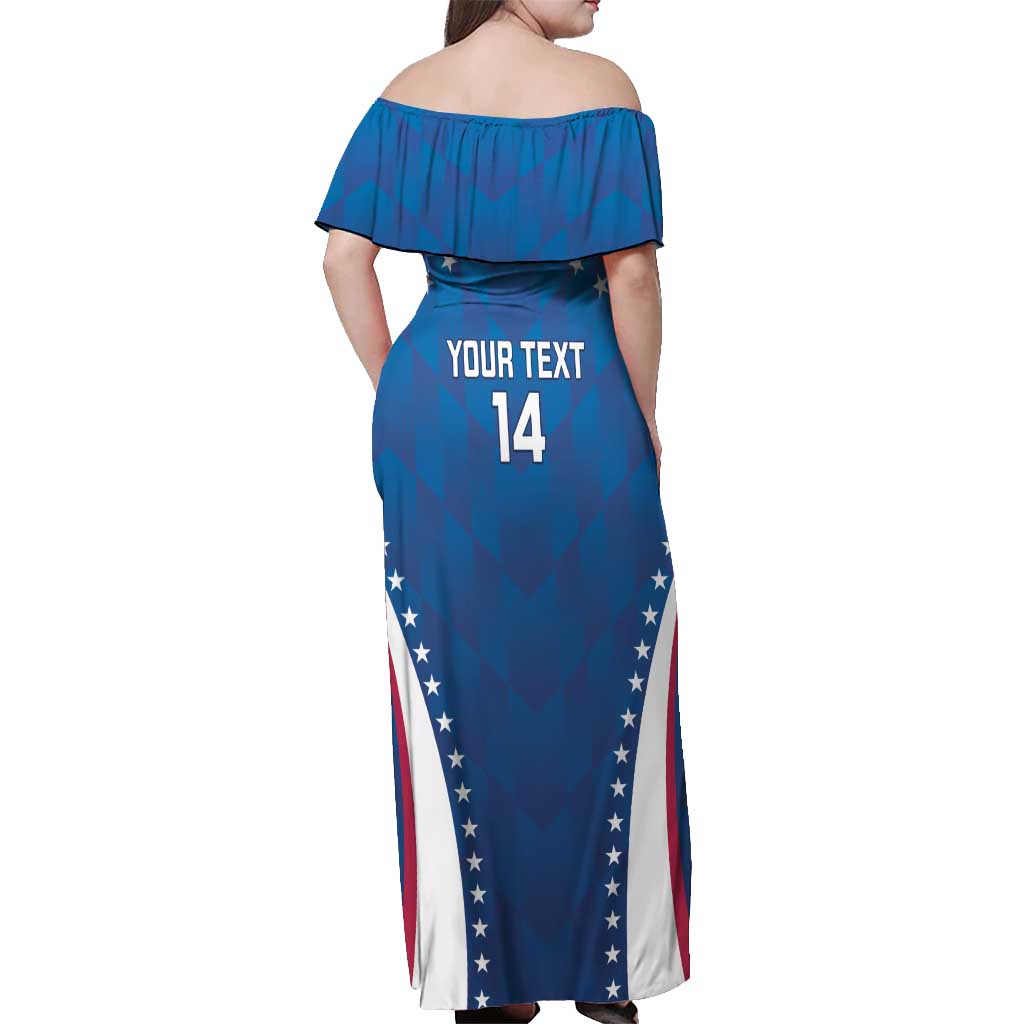 Custom USA 2025 Volleyball Off Shoulder Maxi Dress Sporty Style