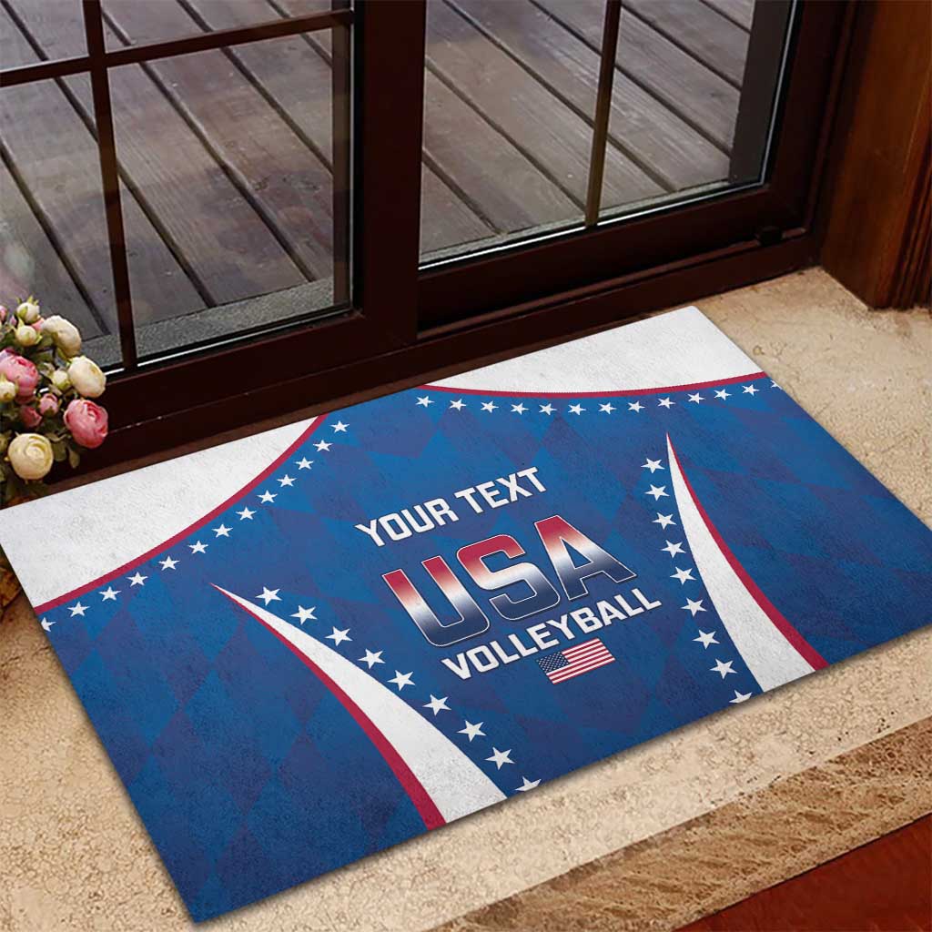 Custom USA 2025 Volleyball Rubber Doormat Sporty Style