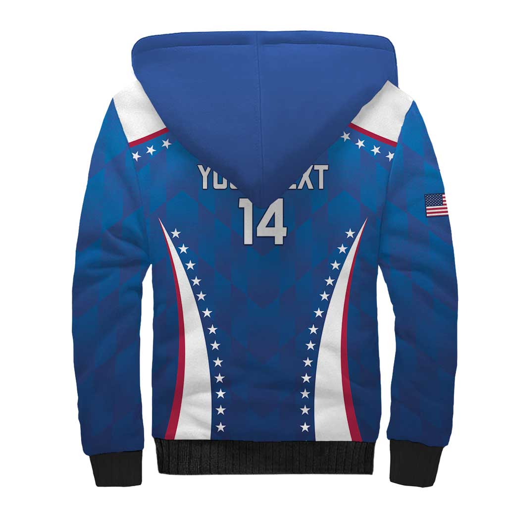 Custom USA 2025 Volleyball Sherpa Hoodie Sporty Style