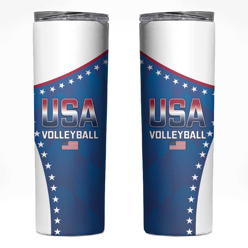 Custom USA 2025 Volleyball Skinny Tumbler Sporty Style