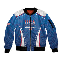 Custom USA 2025 Volleyball Sleeve Zip Bomber Jacket Sporty Style