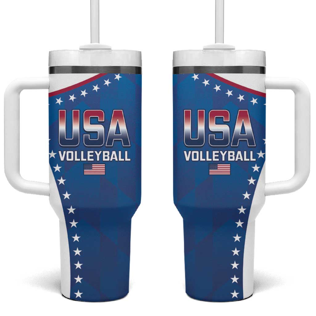 Custom USA 2025 Volleyball Tumbler With Handle Sporty Style