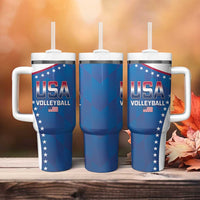 Custom USA 2025 Volleyball Tumbler With Handle Sporty Style