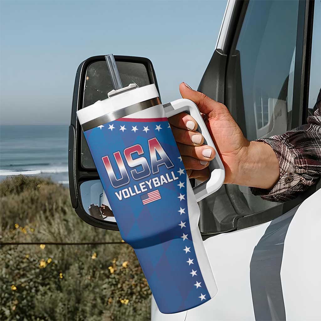 Custom USA 2025 Volleyball Tumbler With Handle Sporty Style