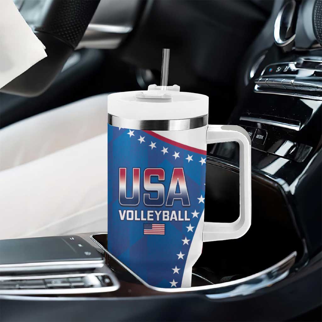 Custom USA 2025 Volleyball Tumbler With Handle Sporty Style