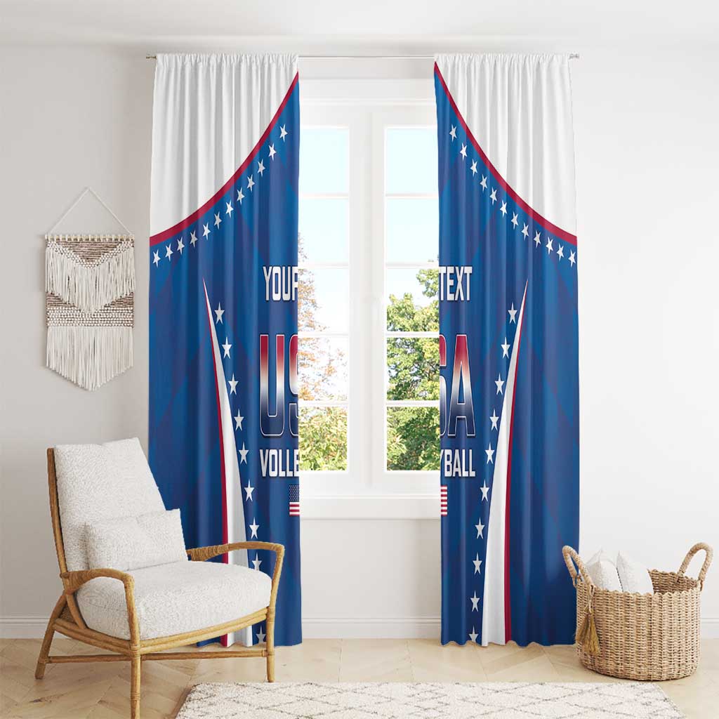 Custom USA 2025 Volleyball Window Curtain Sporty Style