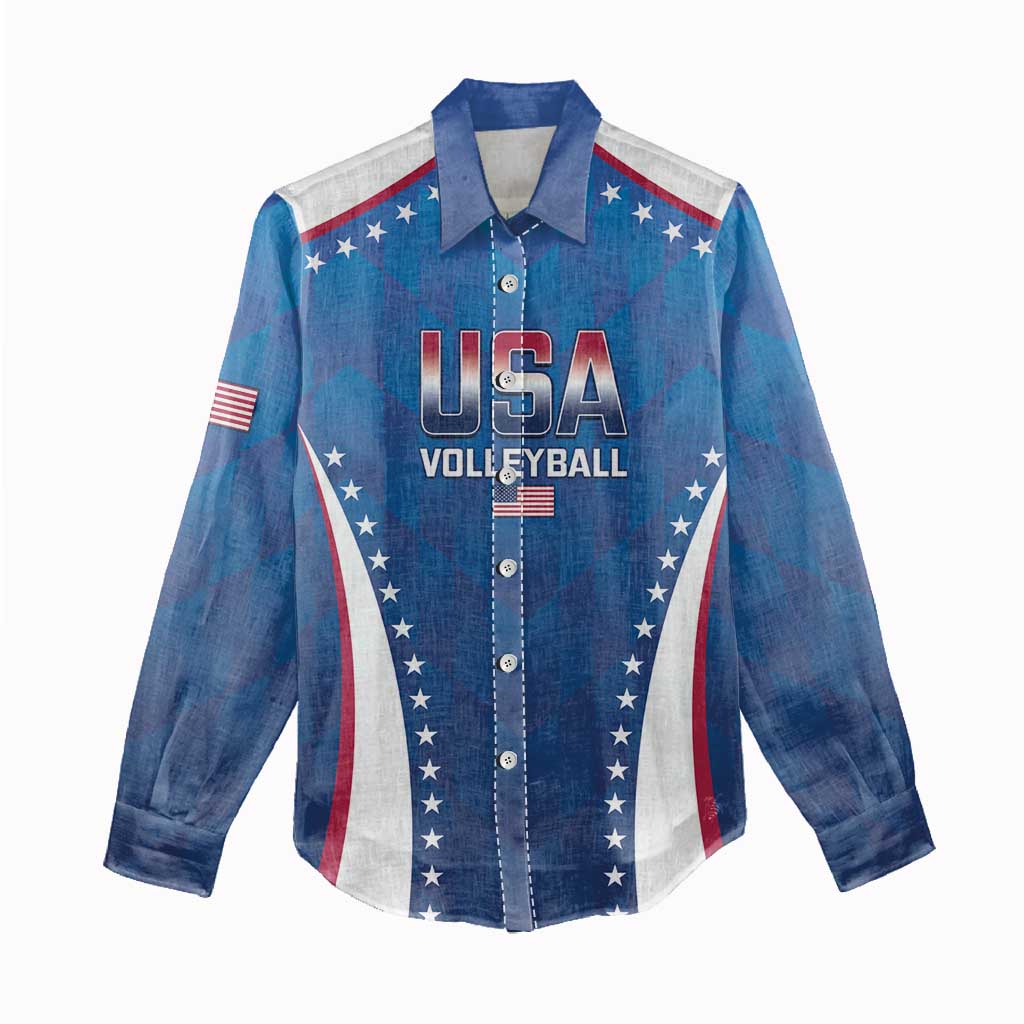 Custom USA 2025 Volleyball Women Casual Shirt Sporty Style