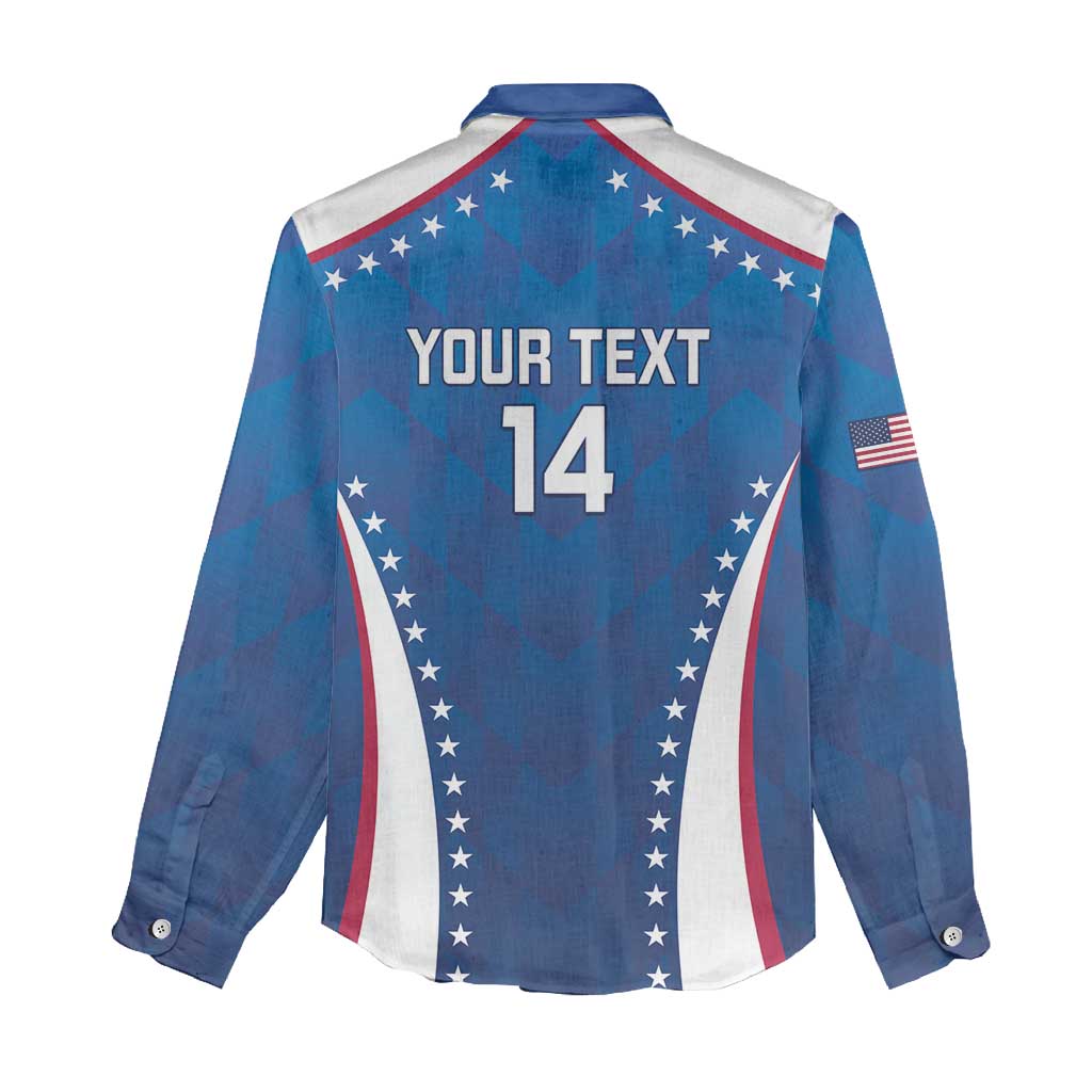Custom USA 2025 Volleyball Women Casual Shirt Sporty Style