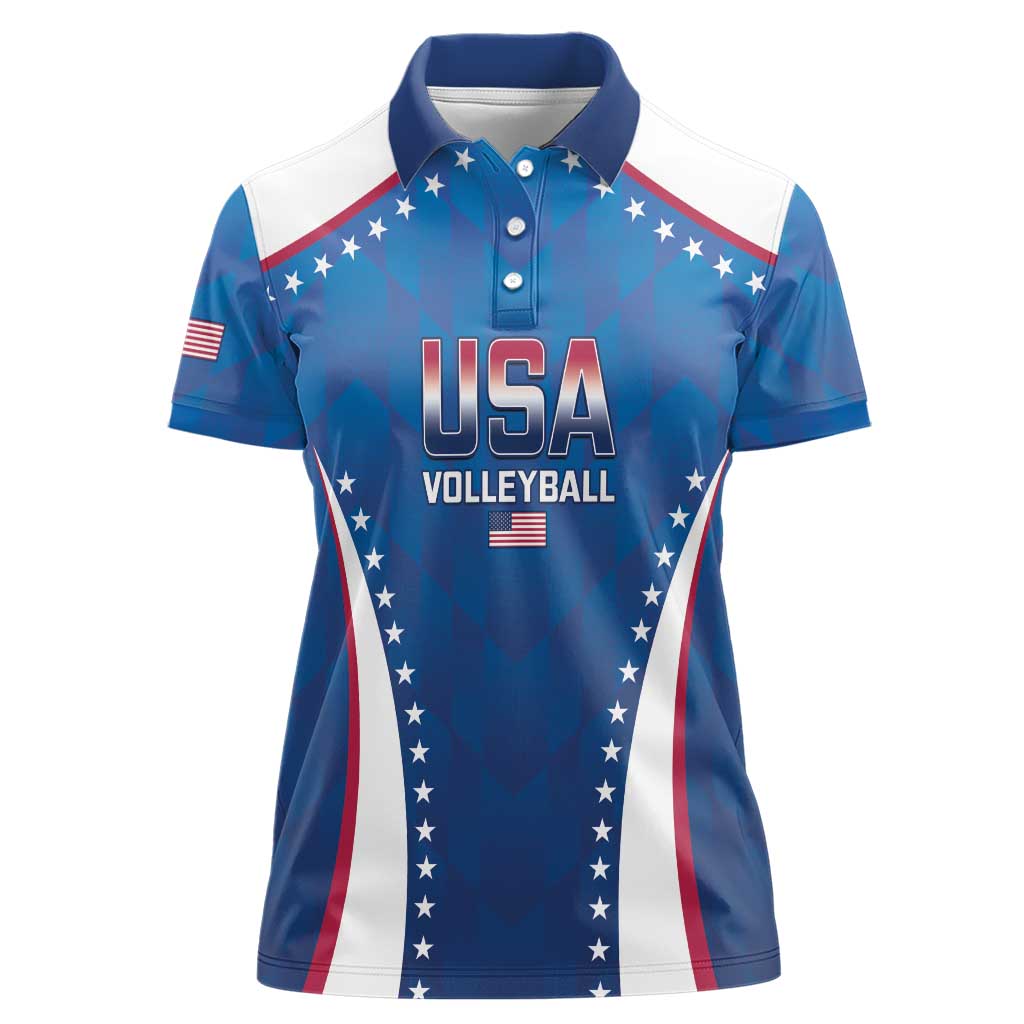 Custom USA 2025 Volleyball Women Polo Shirt Sporty Style