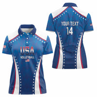 Custom USA 2025 Volleyball Women Polo Shirt Sporty Style