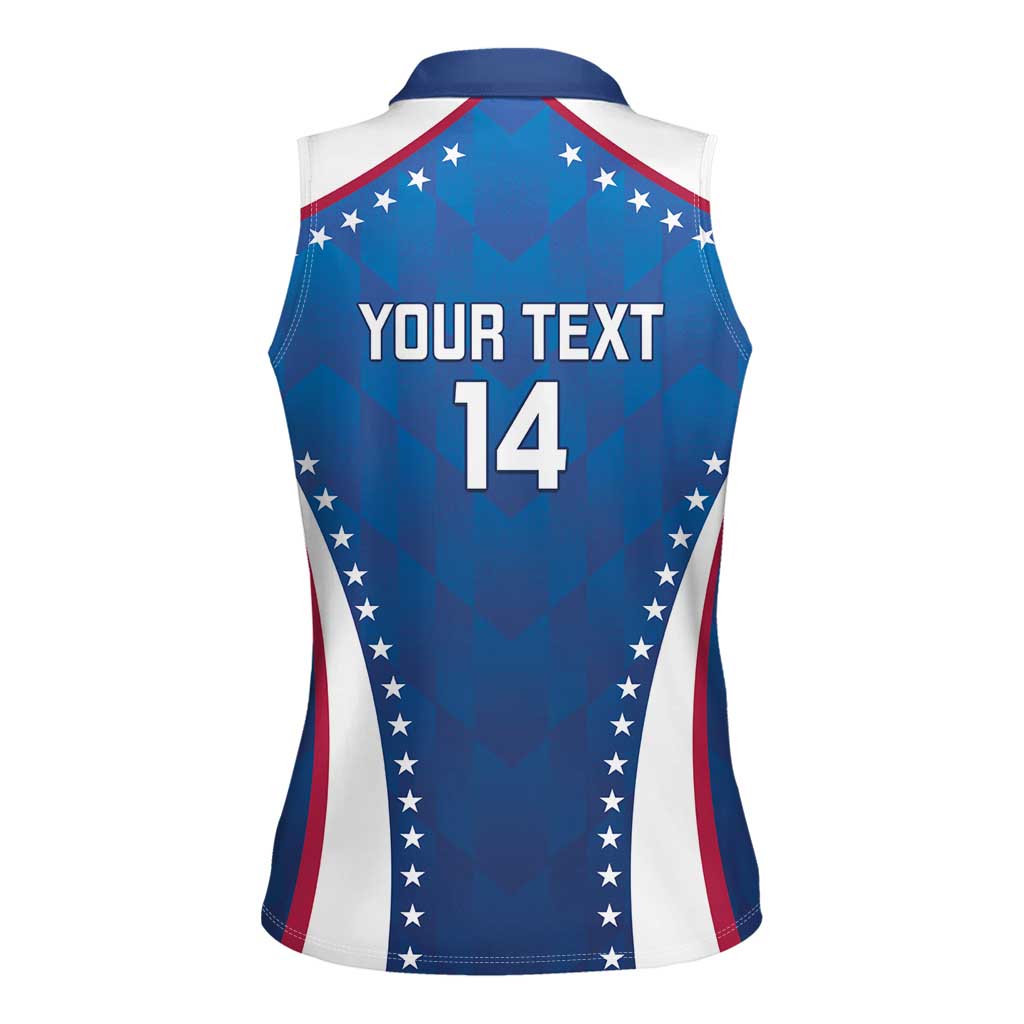 Custom USA 2025 Volleyball Women Sleeveless Polo Shirt Sporty Style