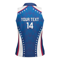 Custom USA 2025 Volleyball Women Sleeveless Polo Shirt Sporty Style