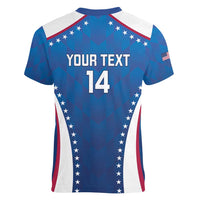 Custom USA 2025 Volleyball Women V-Neck T-Shirt Sporty Style