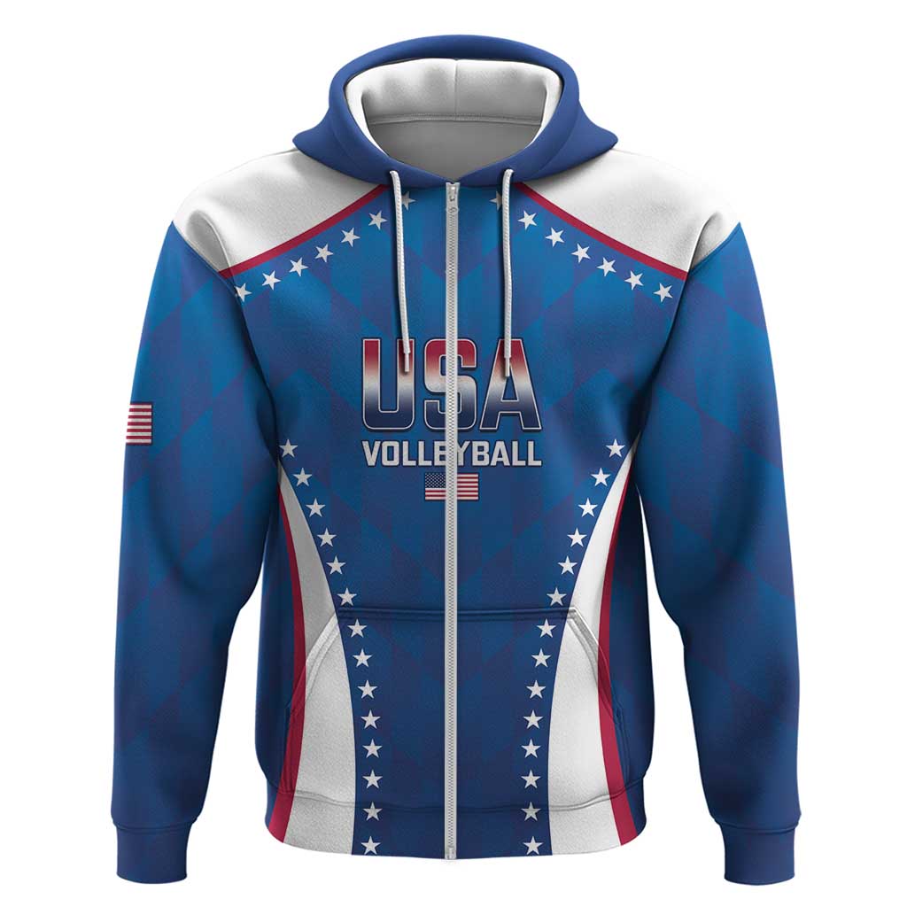 Custom USA 2025 Volleyball Zip Hoodie Sporty Style