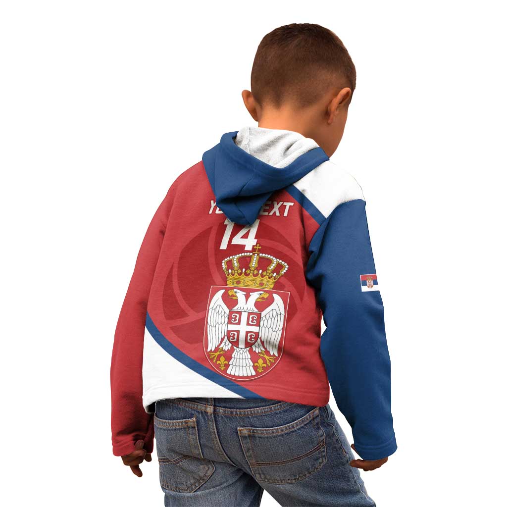 Custom Serbia Volleyball Kid Hoodie 2025 Go Champions