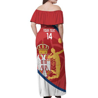 Custom Serbia Volleyball Off Shoulder Maxi Dress 2025 Go Champions