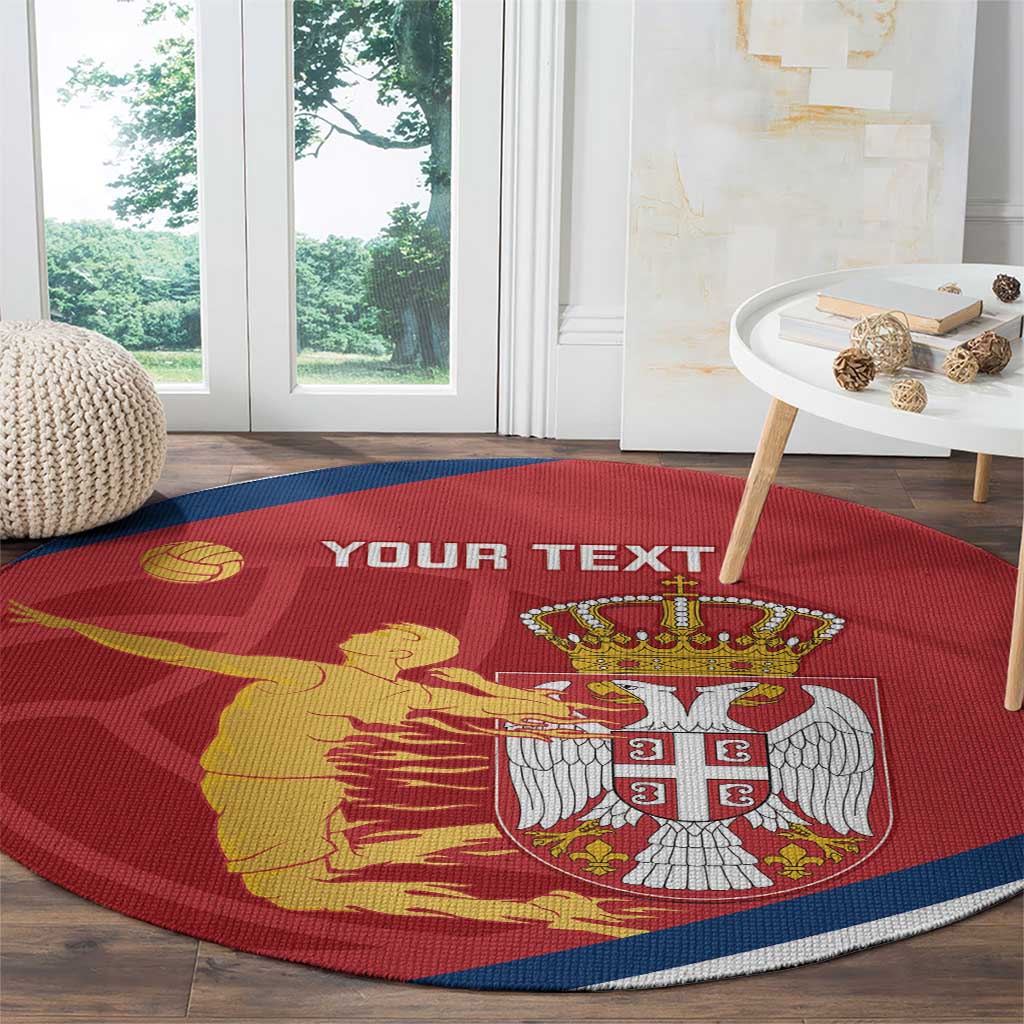 Custom Serbia Volleyball Round Carpet 2025 Go Champions
