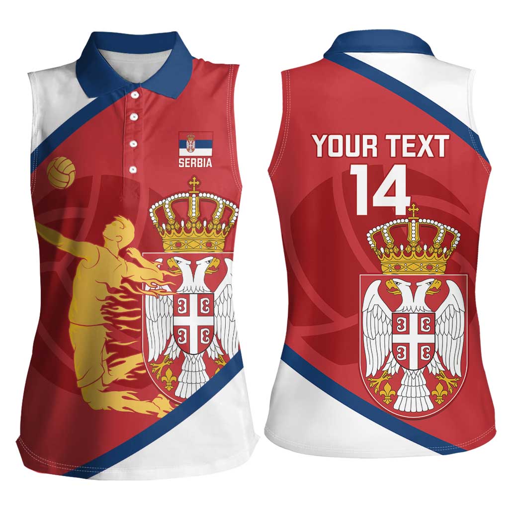 Custom Serbia Volleyball Women Sleeveless Polo Shirt 2025 Go Champions