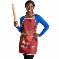 Morocco Football Custom Apron Atlas Lions Champions African Red Islamic Pattern