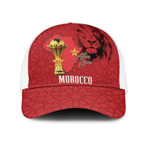 Morocco Football Baseball Net Cap Atlas Lions Champions African Red Islamic Pattern