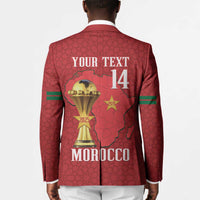 Morocco Football Custom Blazer Atlas Lions Champions African Red Islamic Pattern