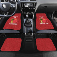 Morocco Football Custom Car Mats Atlas Lions Champions African Red Islamic Pattern