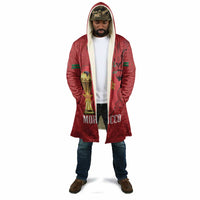 Morocco Football Custom Cloak Atlas Lions Champions African Red Islamic Pattern