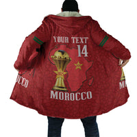 Morocco Football Custom Cloak Atlas Lions Champions African Red Islamic Pattern