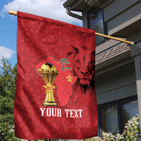 Morocco Football Custom Garden Flag Atlas Lions Champions African Red Islamic Pattern