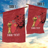 Morocco Football Custom Garden Flag Atlas Lions Champions African Red Islamic Pattern